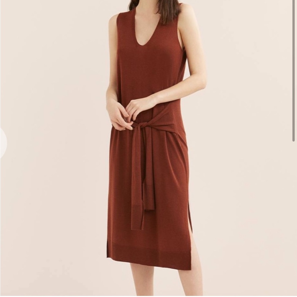 Whistles burgundy knit midi dress